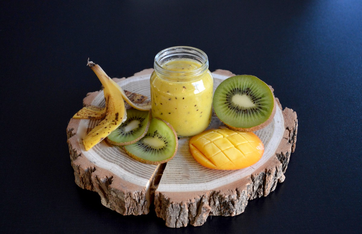 Recette De Petit Pot Compote Kiwi Mangue Banane Pour Bebe Des 8 Mois